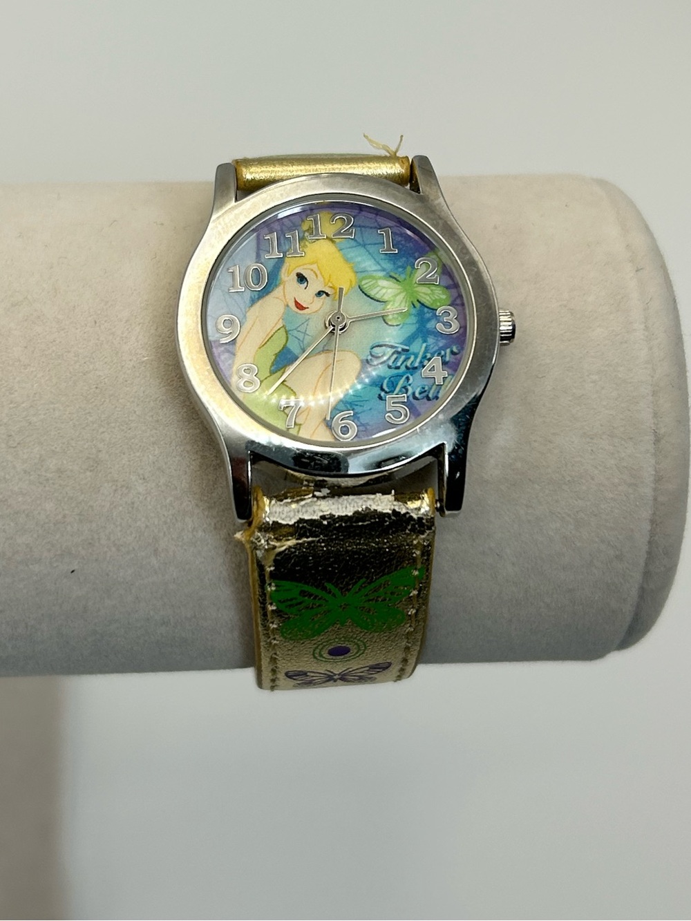 Tinker Bell Girl's Watch Gold Band with Butterflies Disney Grupo Ruz